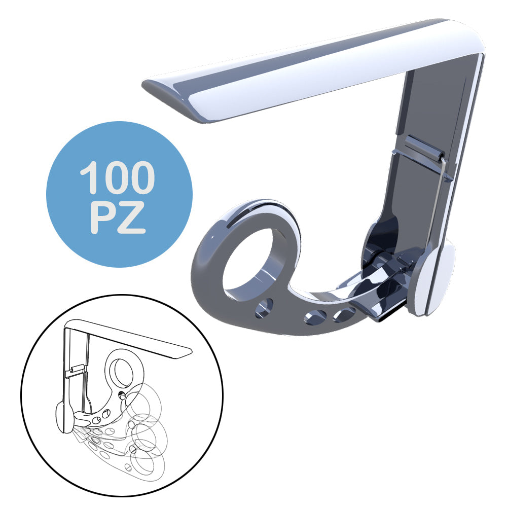Fermatovaglia ABS lucido 100 pz - Cromato