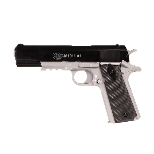 Colt 1911 a molla - Bicolore Nero/Argento