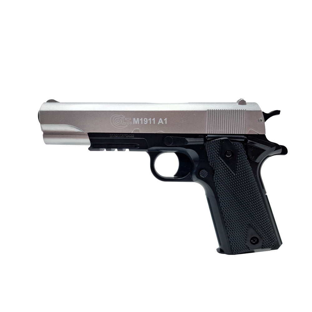 Colt 1911 a molla - Bicolore Argento/Nero