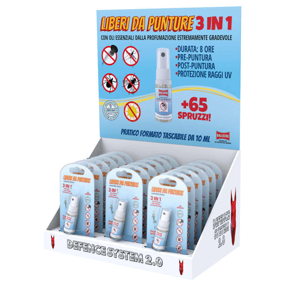 Espositore 18 pz BALLISTOL Liberi da punture 10 ml in blister