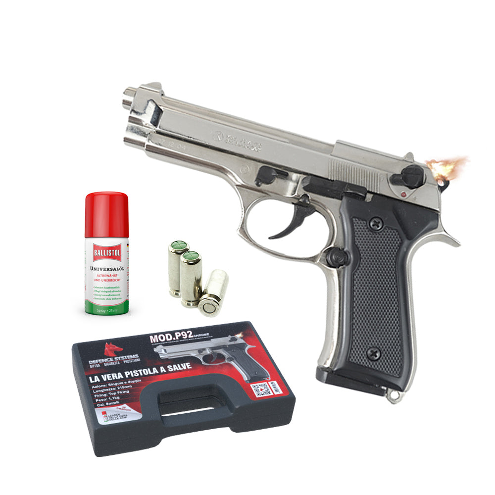 Pistola a salve P92 Cal .8 - Chrome