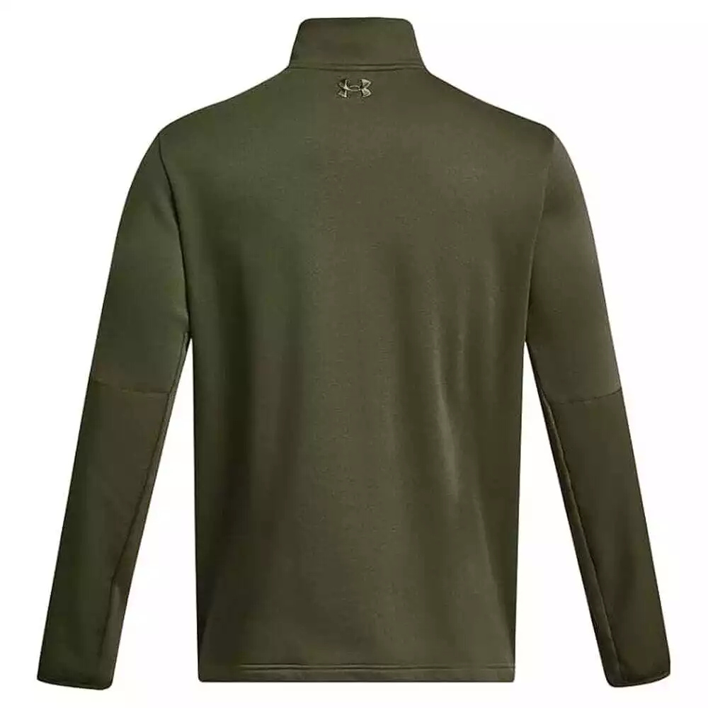 Felpa UNDER ARMOUR uomo in pile verde militare - POCKET-TACT FLEECE retro