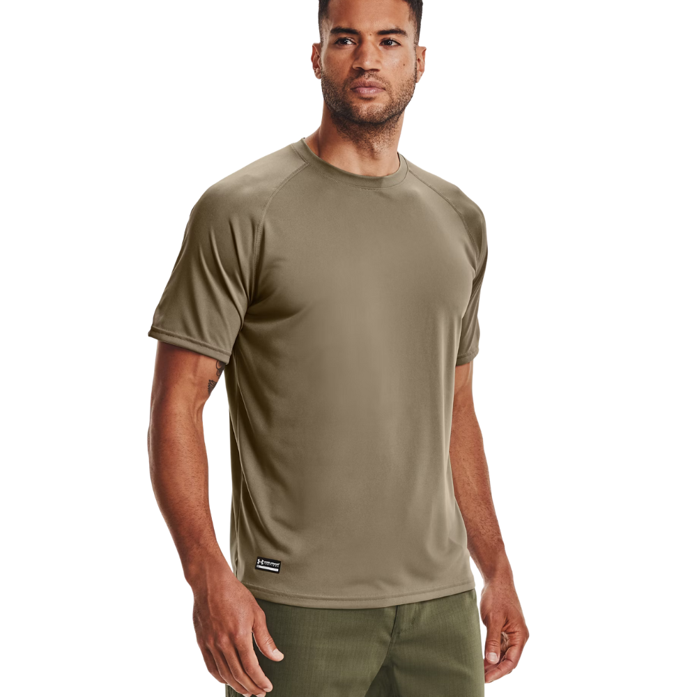 Maglia UNDER ARMOUR a manica corta beige - COT-TECH indossato