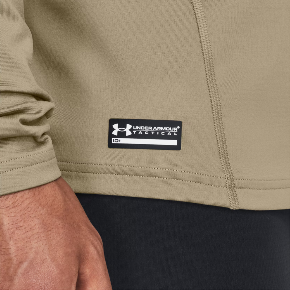 Maglia UNDER ARMOUR a maniche lunghe beige militare - BASE-TACT TURTLENECK logo